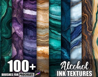 100+ Alcohol Ink Procreate Textures, Brushes for Procreate, Instant Digital Download