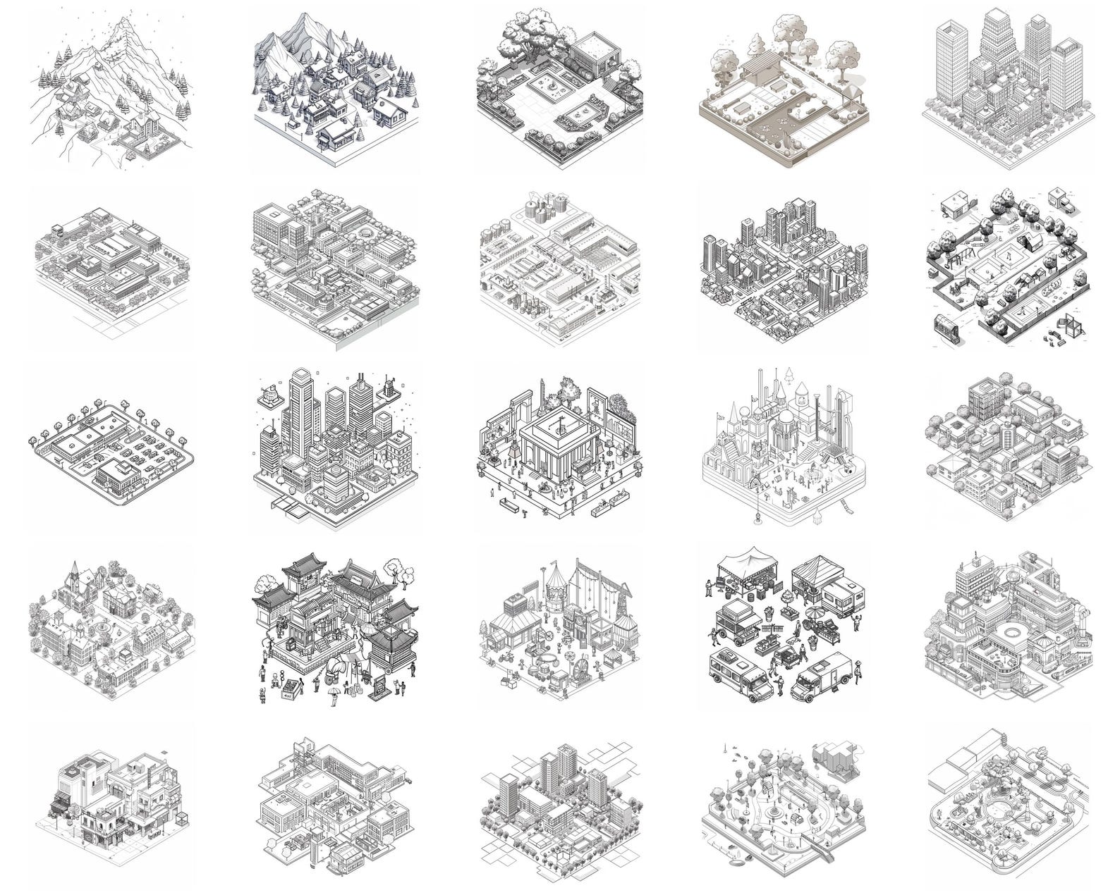 100+ Isometric Cityscape Procreate Stamps, Brushes for Procreate ...