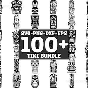 Tiki-bundel SVG-bundel, set van 100, instant digitale download, png, svg, eps, dxf