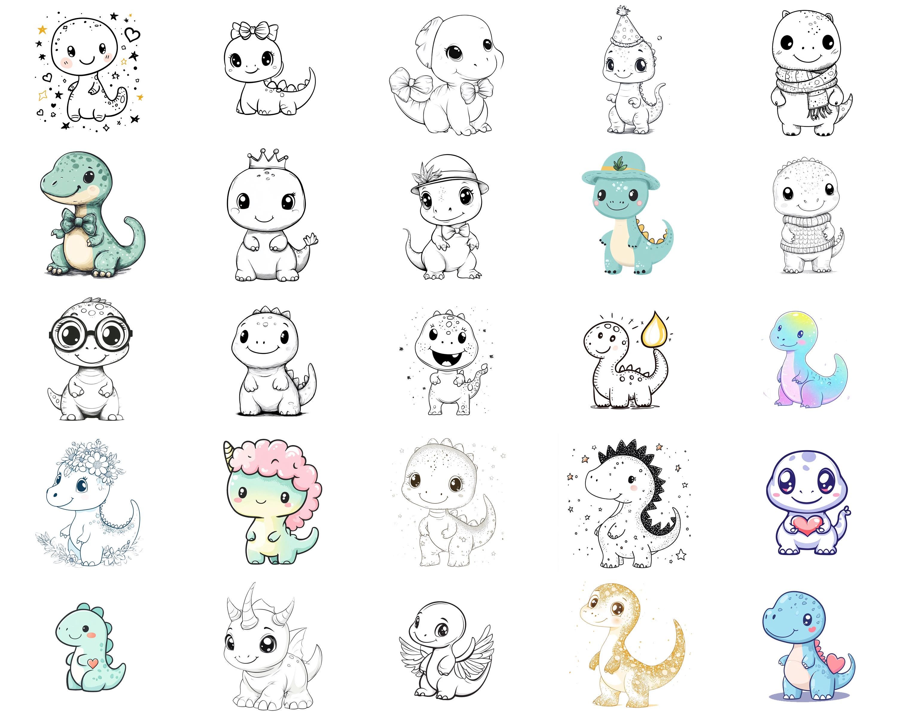 100+ Kawaii Dinosaur Procreate Stamps, Brushes for Procreate, Instant ...
