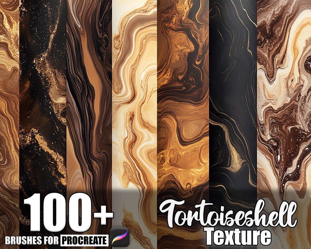 100+ Tortoiseshell Pattern Procreate Textures, Brushes for