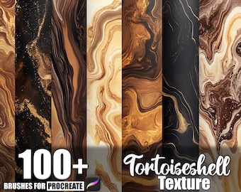 100+ Tortoiseshell Pattern Procreate Textures, Brushes for