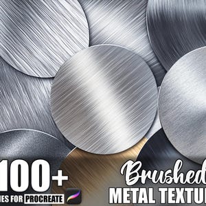100+ Brushed Metal Procreate Textures, Brushes for Procreate, Instant Digital Download