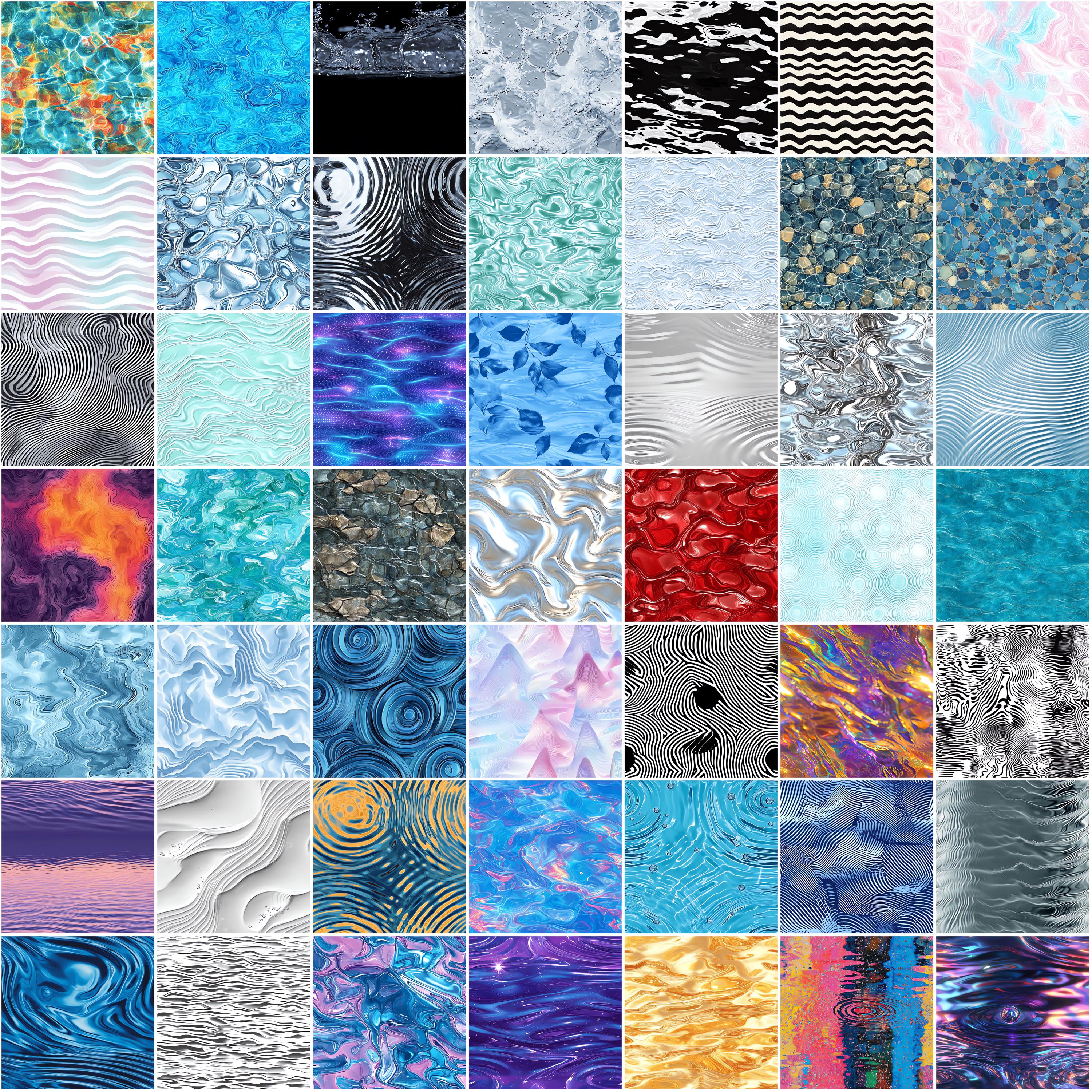 Large Net Ripple Textures 100+ Water Ripple Procreate Textures, Brushes for Procreate, Instant ...