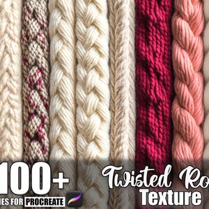 100+ Twisted Rope Procreate Texturen, Pinsel für Procreate, sofortiger digitaler Download