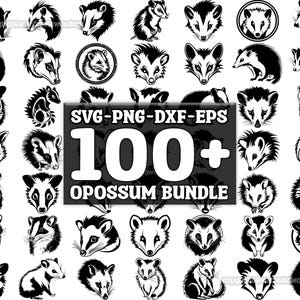 Opossum SVG Bundle, Set of 100, Instant Digital Download, png, svg, eps, dxf