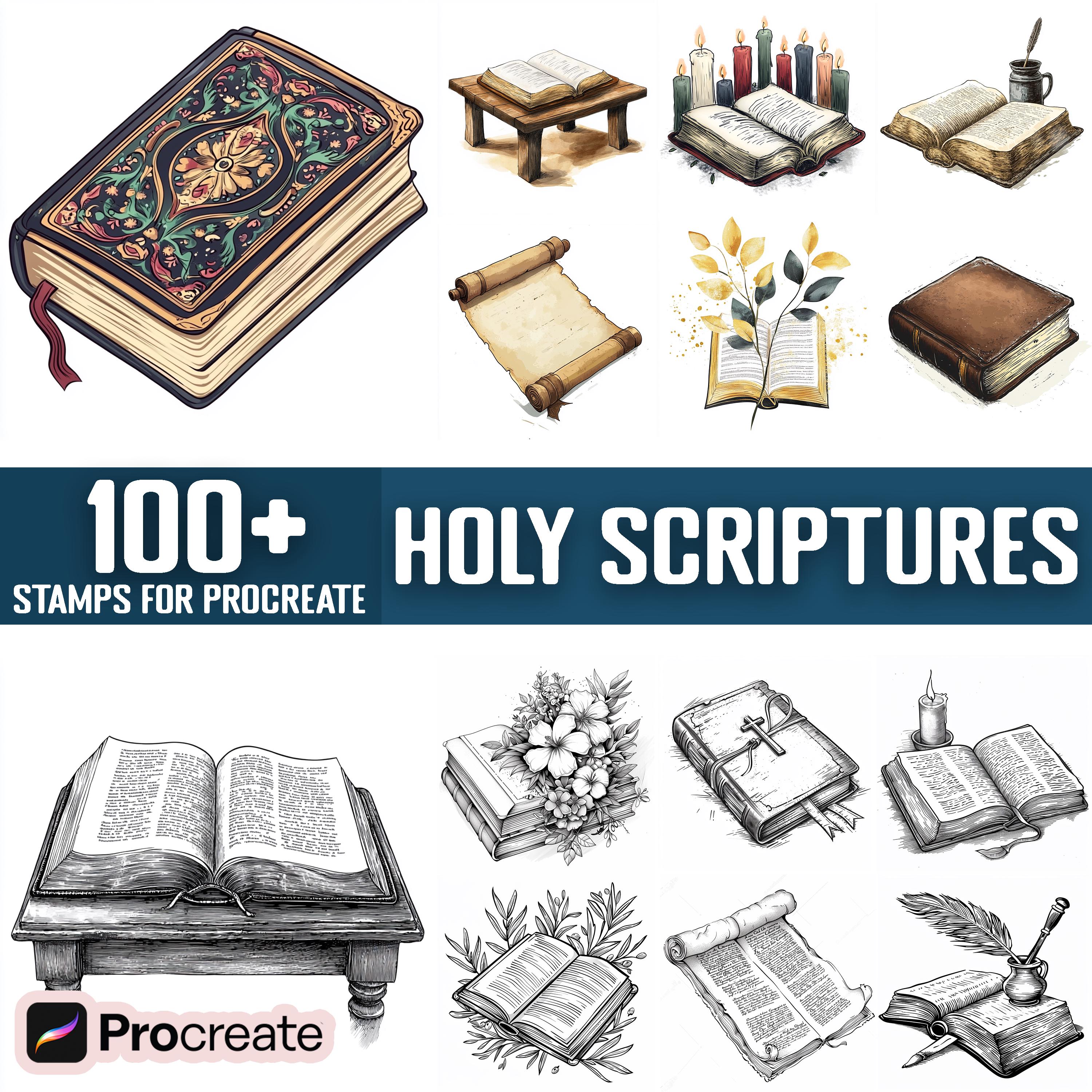 100+ Holy Scriptures Procreate Stamps, Brushes for Procreate, Instant Digital Download
