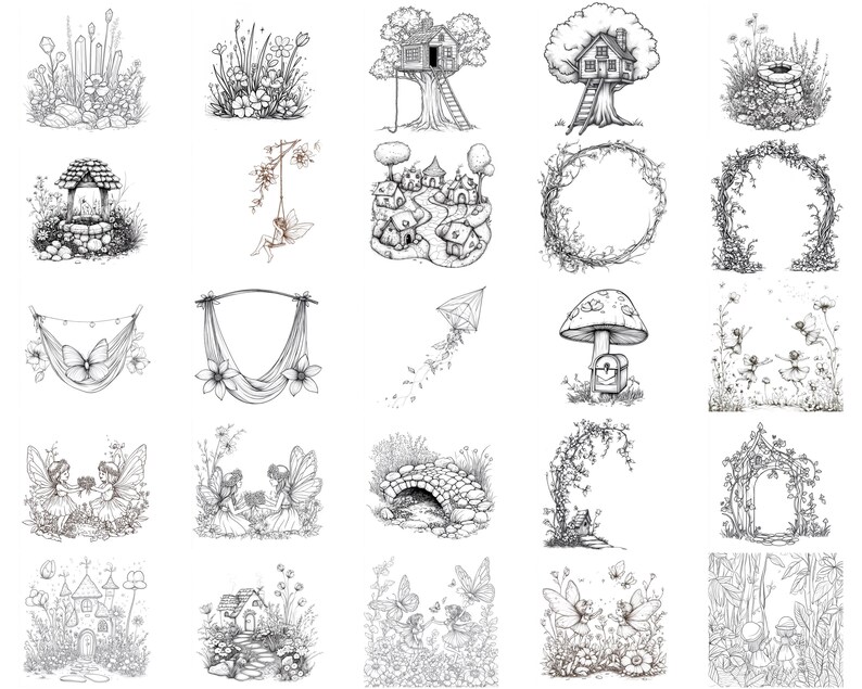 100+ Fairy Garden Procreate Stamps, Brushes for Procreate, Instant ...