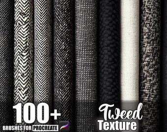 Más de 100 texturas de tweed para Procreate, pinceles para Procreate, descarga digital instantánea