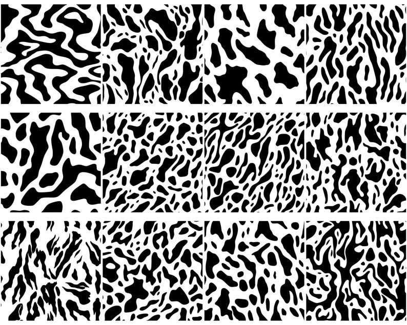 Cowhide Pattern SVG Bundle, Set of 100, Instant Digital Download, Png ...