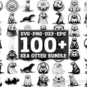 Sea Otter SVG Bundle, Set of 100, Instant Digital Download, png, svg, eps, dxf