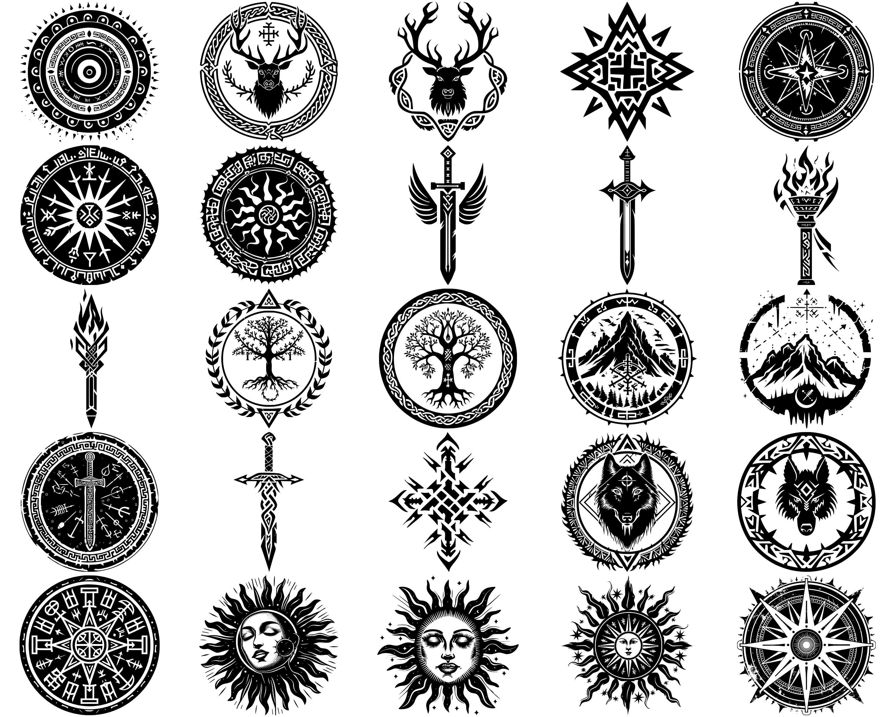 Fire Rune Svg Nordic Rune Symbols SVG Bundle, Set of 100, Instant Digital Download ...