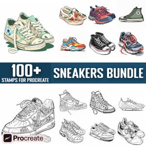 100+ Sneaker Bundle NEW Procreate Stamps, Brushes for Procreate, Instant Digital Download