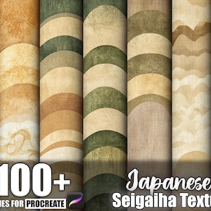 100+ Japanese Seigaiha Procreate Textures, Brushes for Procreate, Instant Digital Download