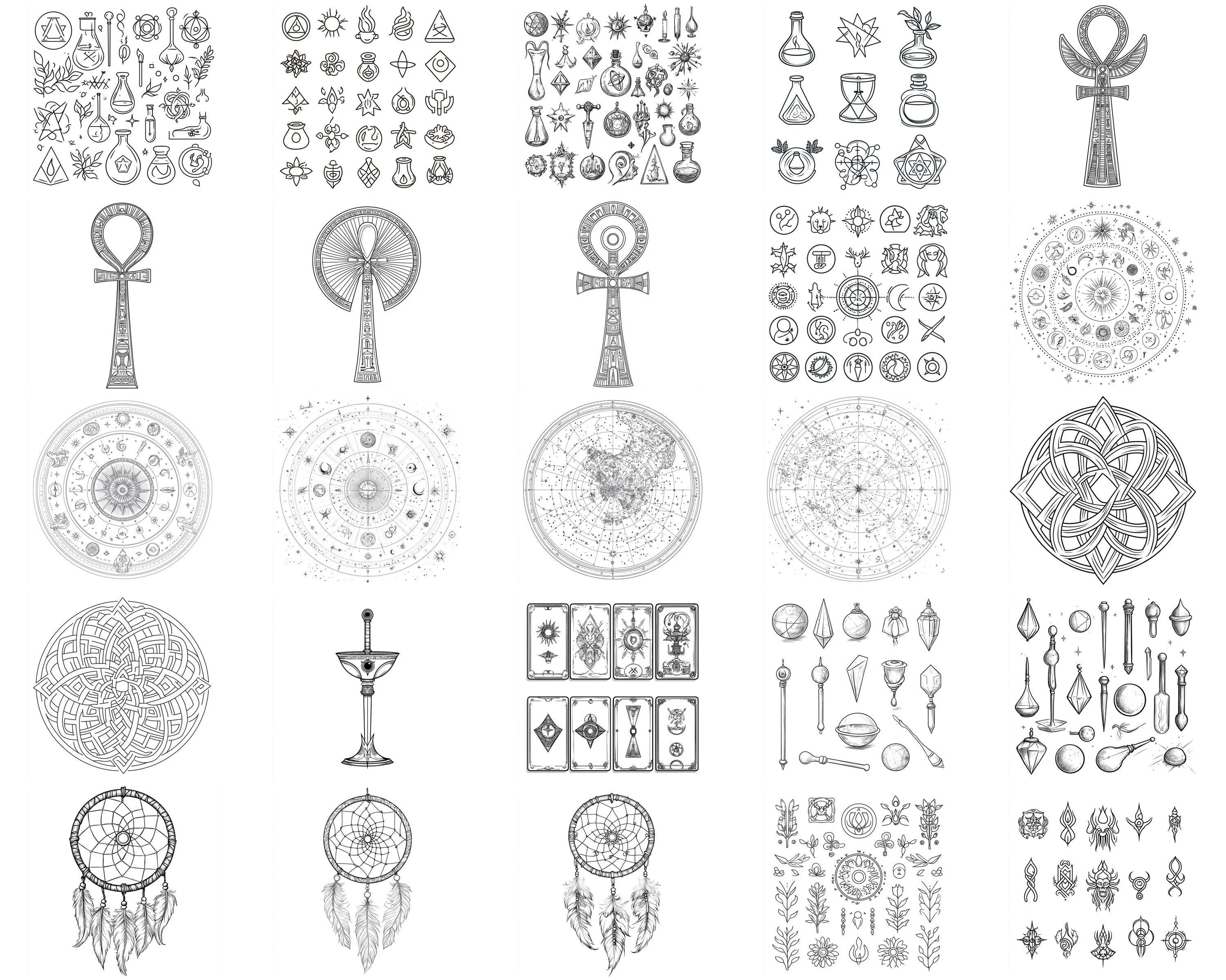 100+ Mystical Symbols Procreate Stamps, Brushes for Procreate, Instant ...