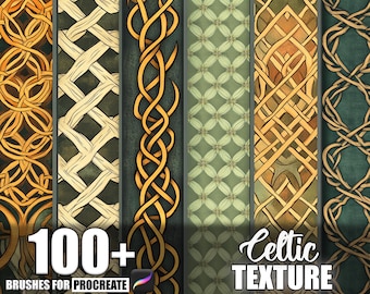 100+ Celtic Pattern Procreate Textures, Brushes for Procreate, Instant Digital Download