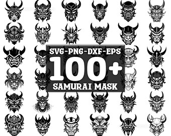 Samurai SVG Bundle, Set of 100, Instant Digital Download, png, svg, eps, dxf