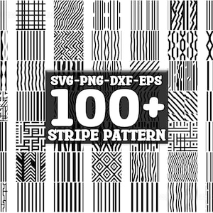 Lot de rayures motif SVG, lot de 100, téléchargement numérique instantané, png, svg, eps, dxf