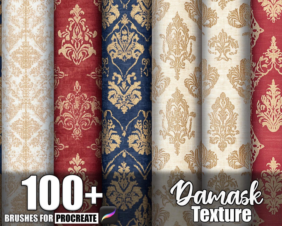 100+ Damask Pattern Procreate Textures, Brushes for Procreate, Instant ...