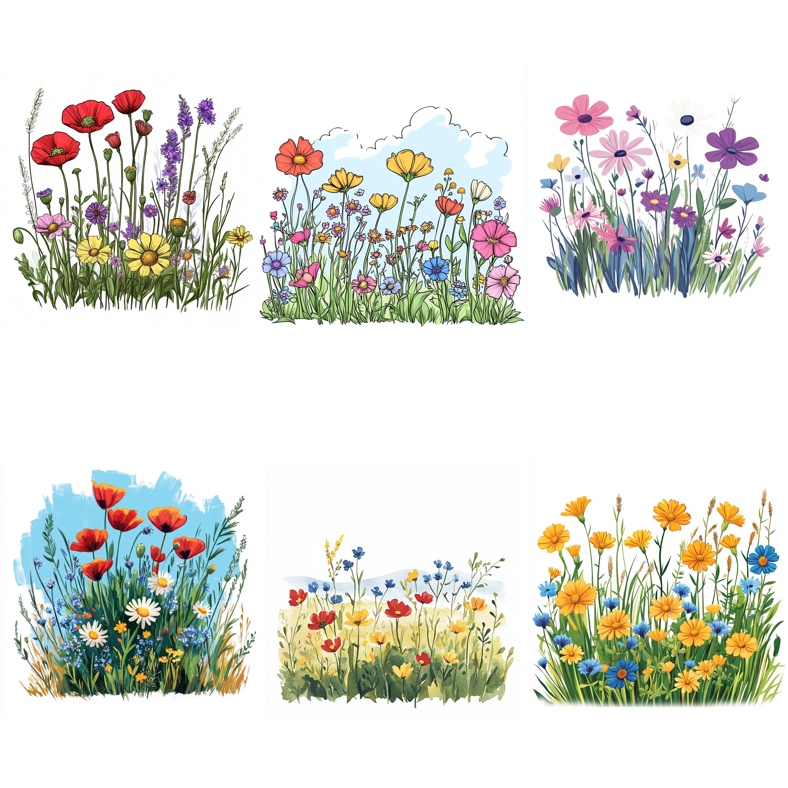 100+ Wildflower Meadow Procreate Stamps, Brushes for Procreate, Instant ...