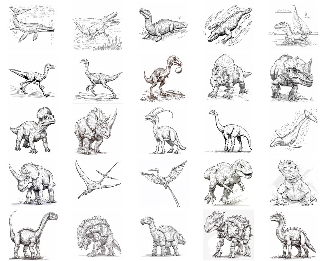 100+ Dinosaur Procreate Stamps, Brushes for Procreate, Instant Digital ...