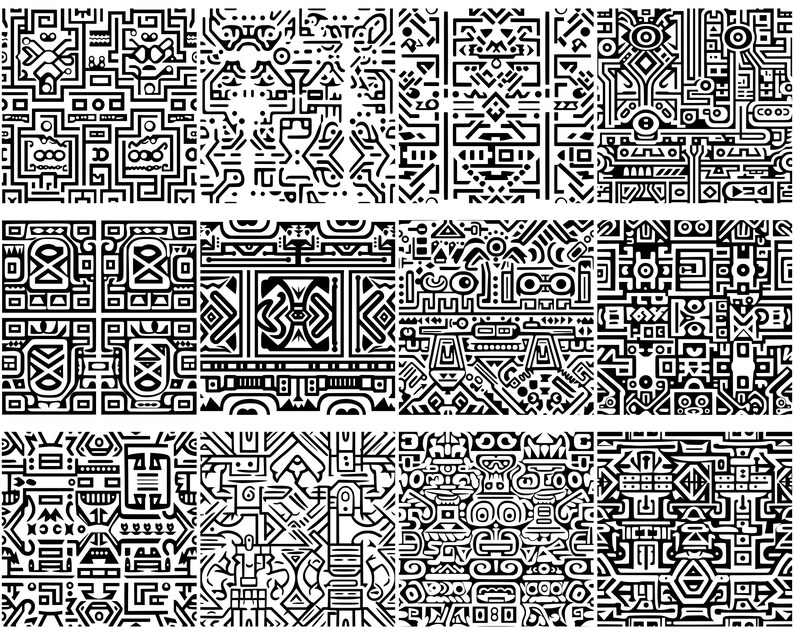 Aztec Pattern SVG Bundle, Set of 100, Instant Digital Download, Png ...