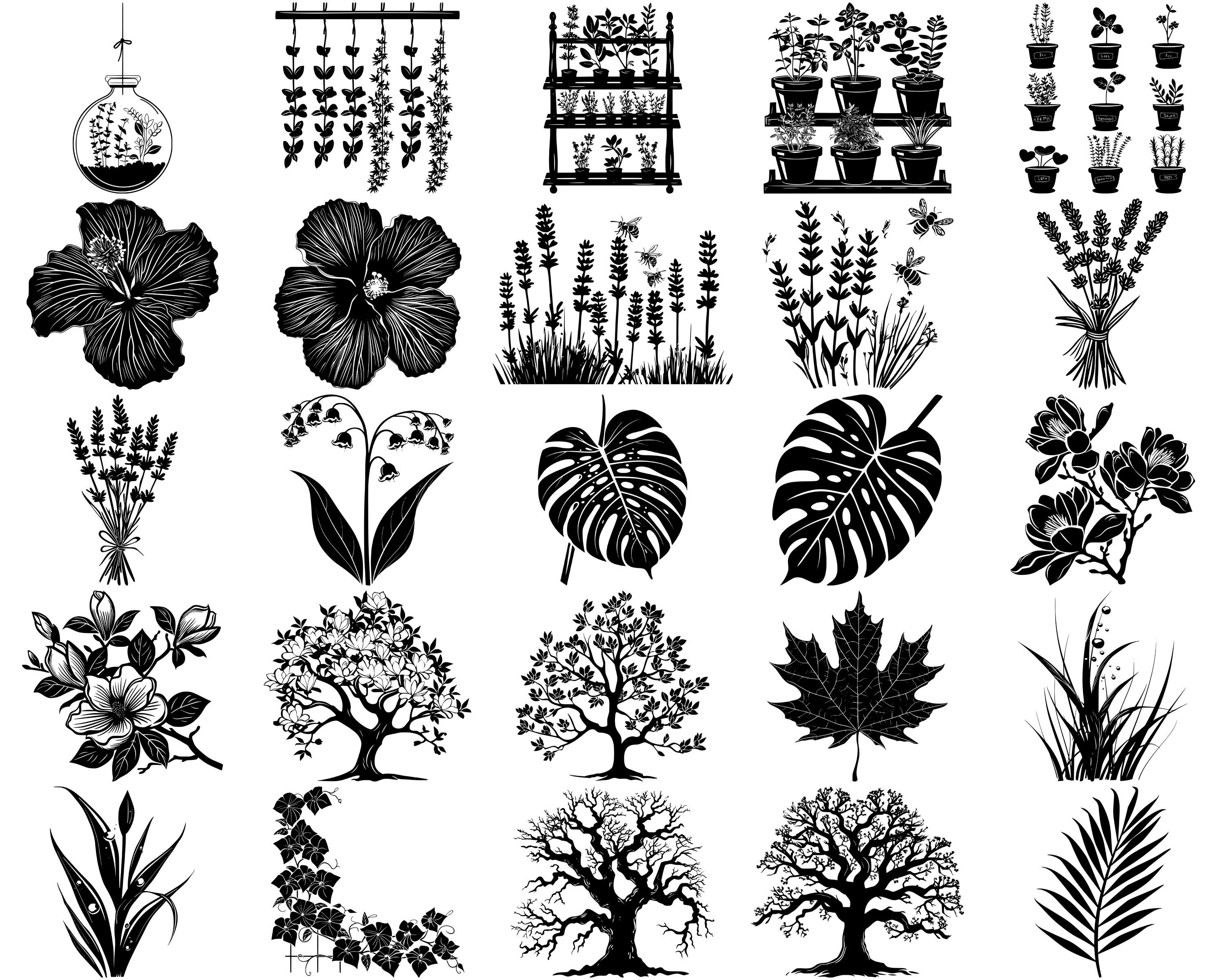 Botanical Garden SVG Bundle, Set of 100, Instant Digital Download, Png ...