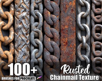 100+ Rusted Chainmail Procreate Textures, Brushes for Procreate, Instant Digital Download
