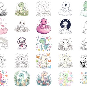 100+ Kawaii Dinosaur Procreate Stamps, Brushes for Procreate, Instant ...
