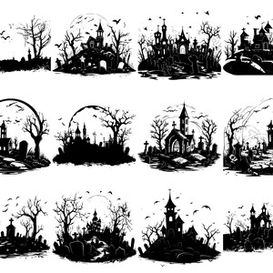 Graveyard SVG Bundle, Set of 100, Instant Digital Download, Png, Svg ...