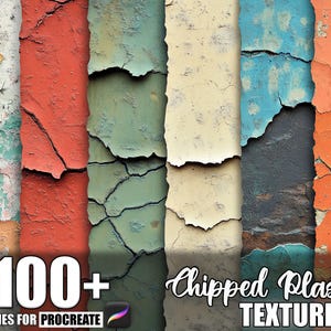 100+ Chipped Plaster Procreate Textures, Brushes for Procreate, Instant Digital Download
