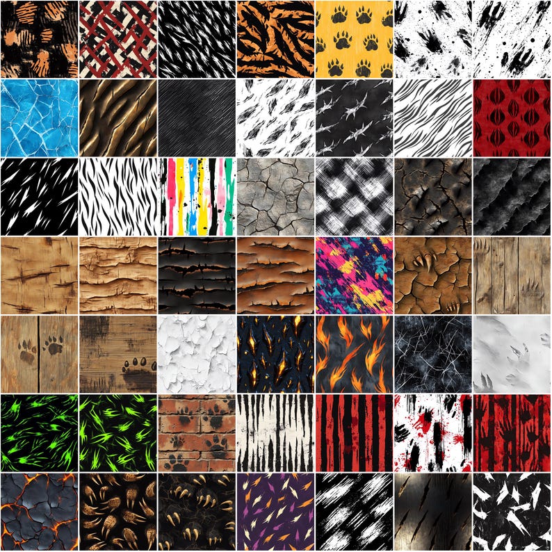 Claw Texture Pattern 100+ Claw Marks Procreate Textures, Brushes for Procreate, Instant ...