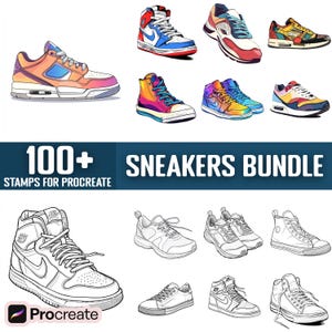 100+ Sneakers Procreate Stamps, Brushes for Procreate, Instant Digital Download
