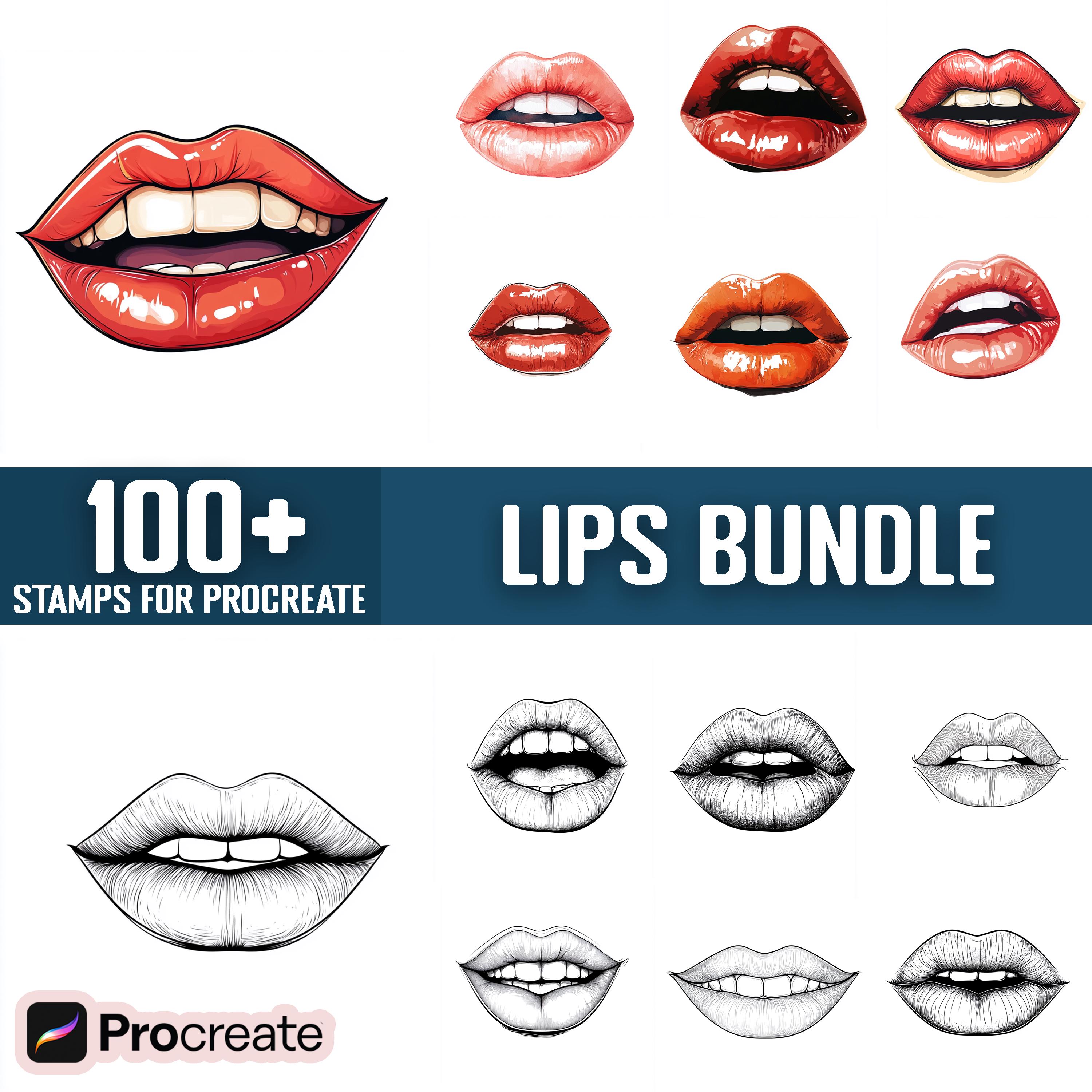 Procreate Lips 100+ Lips Procreate Stamps, Brushes for Procreate, Instant Digital ...