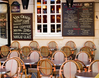 Paris Photography - Paris cafe, Paris kitchen art, French home decor, Living room art, Paris print, Large Wall Art, Fine Art Print