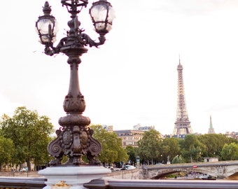 Fotografía de París - Puesta de sol de París, Arquitectura de París, Torre Eiffel, decoración del hogar francés, Arte de la pared de la galería, Impresión de bellas artes