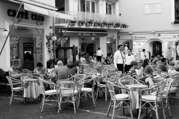 Italy Photography - Capri, black and white Art, wine, Italian coast, Italy print, Italian home decor, Large Wall Art, Fine Art Print