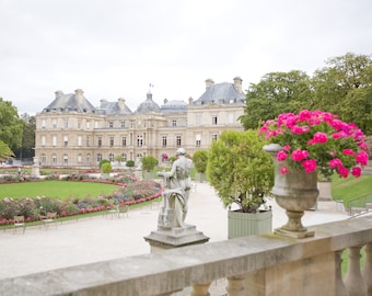 Parigi Fotografia - Giardini del Lussemburgo, Romantico arredamento francese, fiori, arte francese, stampa di Parigi, grande arte murale, stampa fine art