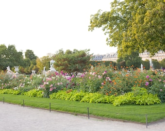 Paris Photography - Tuileries garden, Romantic French home decor, flowers, Living room art, Paris print, Large Wall Art, Fine Art Print