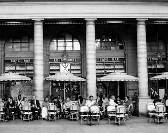 Paris Photography - Paris cafe, Paris kitchen art, French glamour, Living room art, Gallery wall art, black and white print