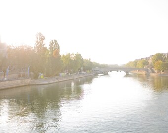 Paris Photography - Sunrise on the Seine, Paris bridge, Paris Architecture, French decor, Living room art, Large Wall Art, Fine Art Print