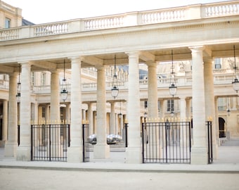 Parijs Fotografie - Rustige ochtend in Palais Royal, Parijs Tuinen, Franse home decor, Woonkamer kunst, Parijs print, Parijs Wall Art