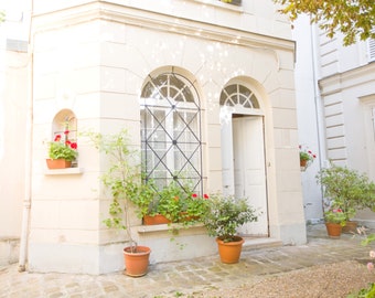 Paris Photography - Parisian Garden, Romantic French home decor, flowers, french art, Paris print, Large Wall Art, Fine Art Print