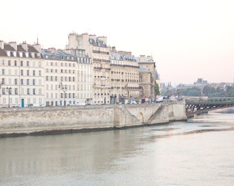 Paris Photography - Along the Seine, Paris bridge, Paris Architecture, French decor, Living room art, Large Wall Art, Fine Art Print