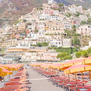 Italy Photography - Positano, Beach umbrellas,  Summertime, Italian coast, Italy print, Italian home decor, Large Wall Art, Fine Art Print