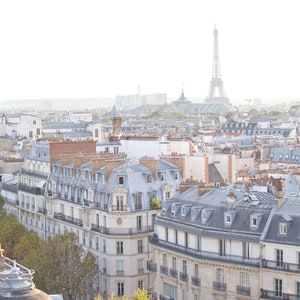 Fotografía de París: tejados parisinos, arquitectura de París, vistas de la Torre Eiffel, pared de la galería, arte de pared grande, impresión de bellas artes