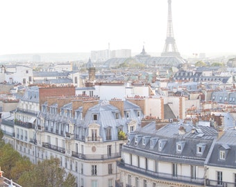 Paris Photography - Parisian rooftops, Paris Architecture, Eiffel Tower views, Gallery Wall, Large Wall Art, Fine Art Print