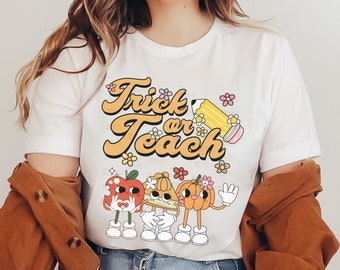 Trick or Teach Halloween Shirt, Fall Back to School Gift for Teachers, Halloween Teacher Shirt, Halloween Classroom Shirt, Math Teacher Top