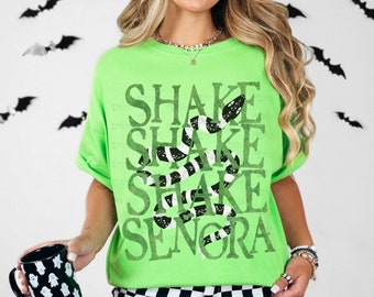 Shake Shake Shake T-Shirt, Awesome Cool Halloween Costume Tee, Stripe Fall Tee, Halloween Movie Inspired, Funny Trendy Top, Comfort Colors®