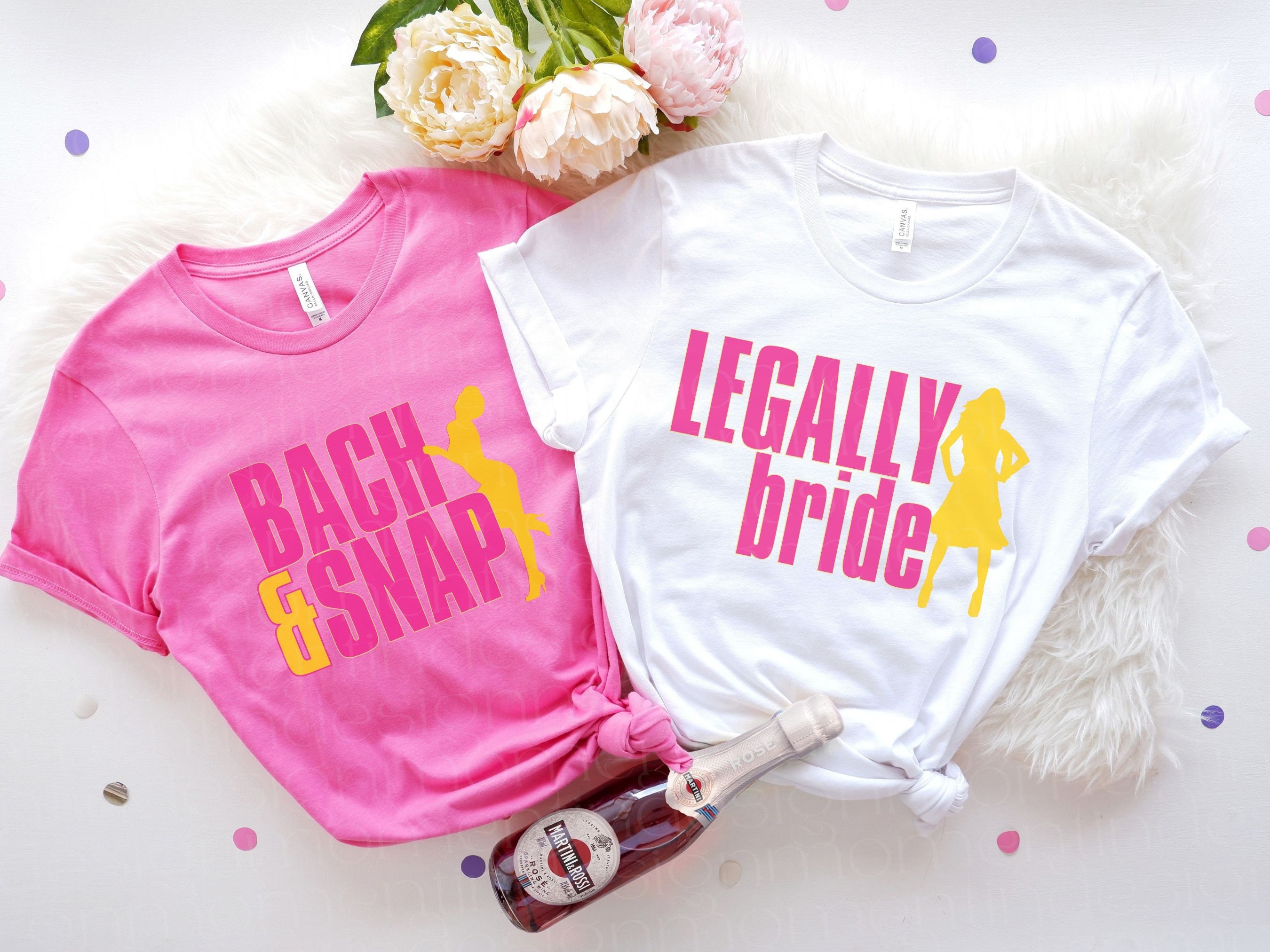 Legally Bride Bach and Snap Bachelorette Shirts, Y2k Bride Shirt, Disco Bachelorette Party Shirt, 90s Bridesmaid Shirt, Matching Bridesmaids